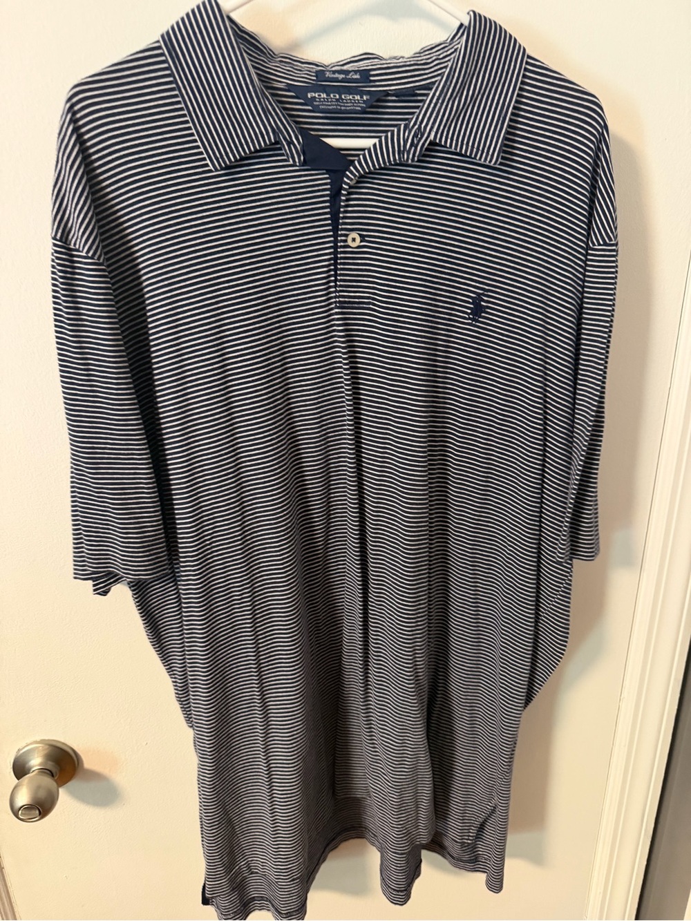 Ralph Lauren Navy and White Striped Polo